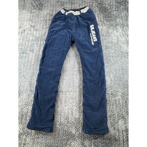 Skjeans Alston1987 Corduroy Pants Boys 20 Navy Blue Byu Hot Road Logo Mid Rise
